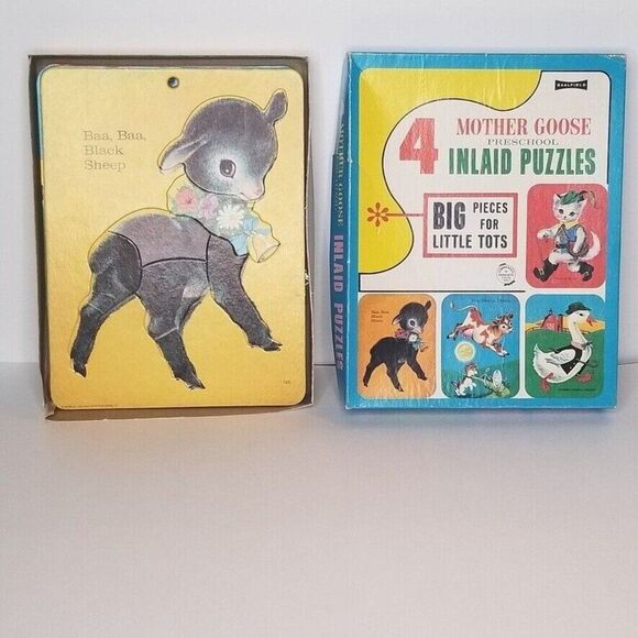 Vintage Saalfield Mother Goose Preschool 4 Inlaid Puzzles Puss in Boots 1965 - Picture 3 of 12